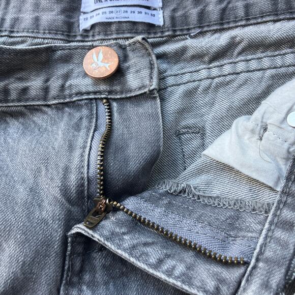 One x One Teaspoon Jeans Sz 27 Gray Distressed Awesome Baggies Tapered Mid Rise - Picture 10 of 14